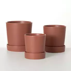 Modern Matte Red Planter Set