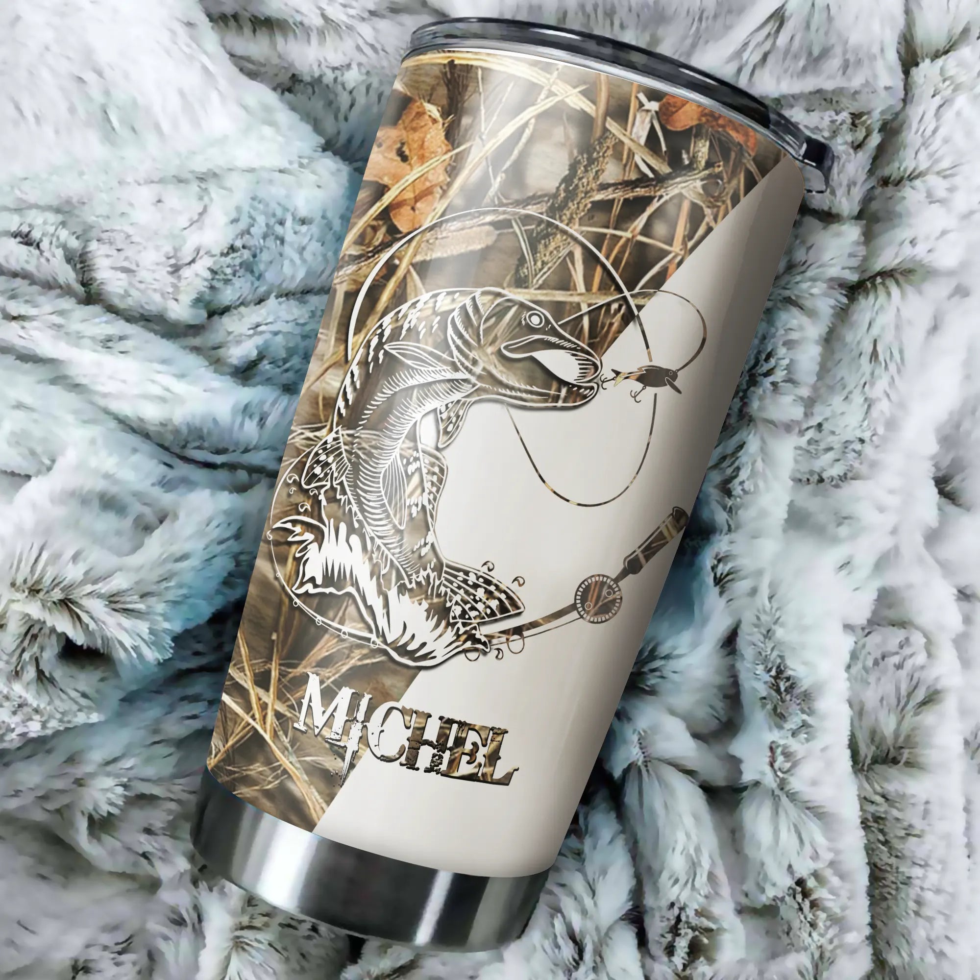 Mug Isotherme Pêche Du Brochet, Idée Cadeau Personnalisé Pêcheur - CT01082223