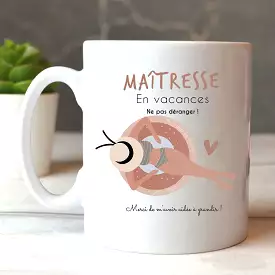 Mug Matresse En Vacances, Cadeau Personnalisé Matresse, Merci de M'avoir Aider à Grandir - CTS14052211