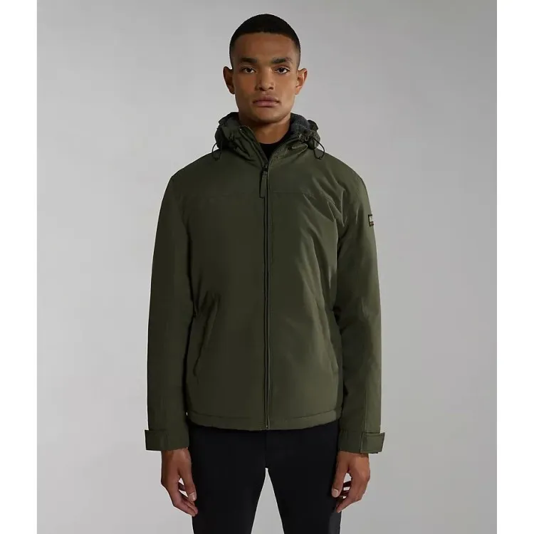 Napapijri NP0A4GJH Shelter Winter Giacca Uomo Con Cappuccio Verde Militare