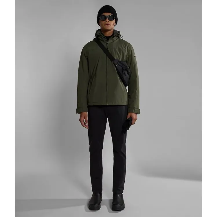 Napapijri NP0A4GJH Shelter Winter Giacca Uomo Con Cappuccio Verde Militare