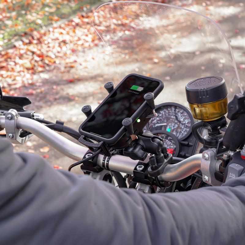 NEO Motorcycle Mobile Mounts  J-Bolt Base and Wireless charging.