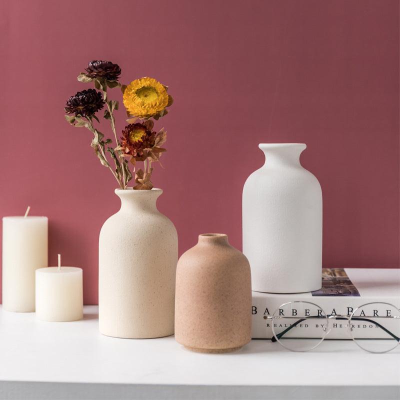 Nordic Handicraft Retro Frosted Ceramic Vase