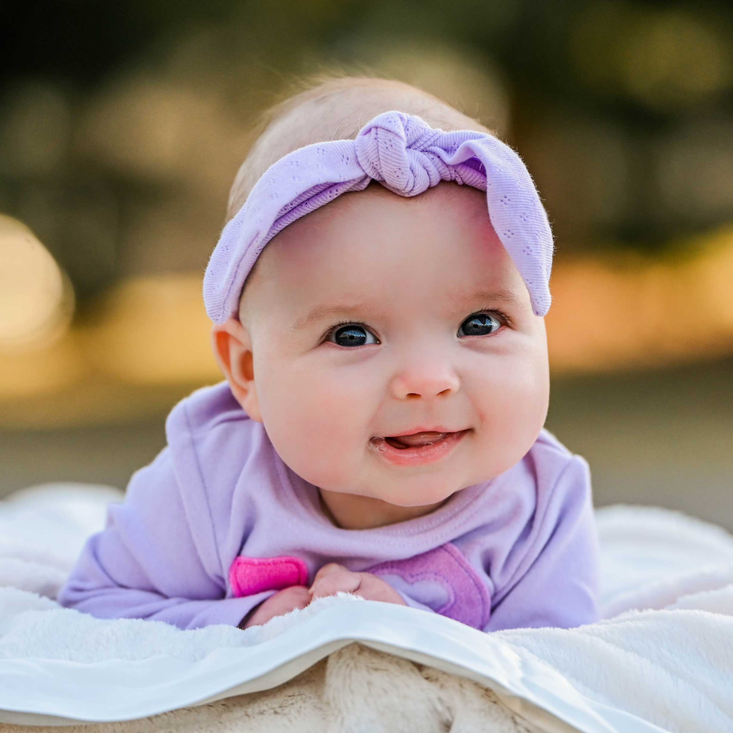 oh baby! Pointelle Tie Turban - Lilac Heather