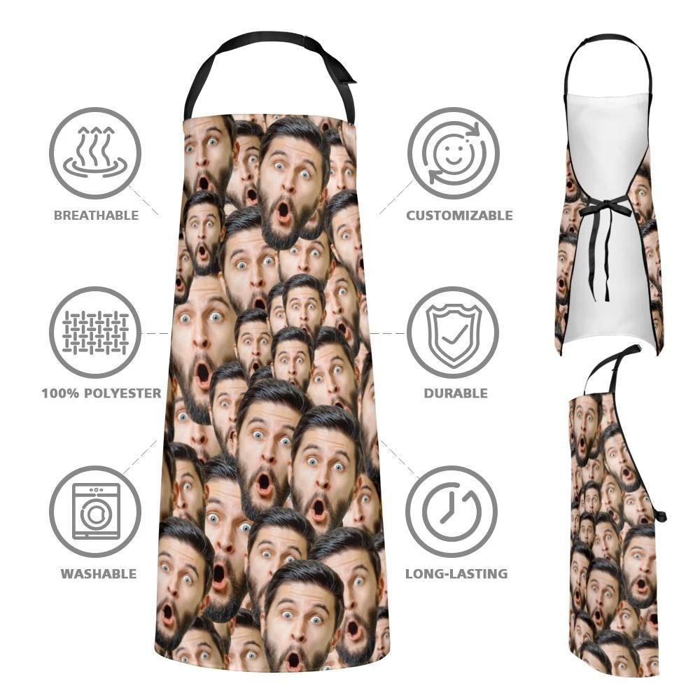 Personalized Face Kitchen Cooking Aprons For Women and Men