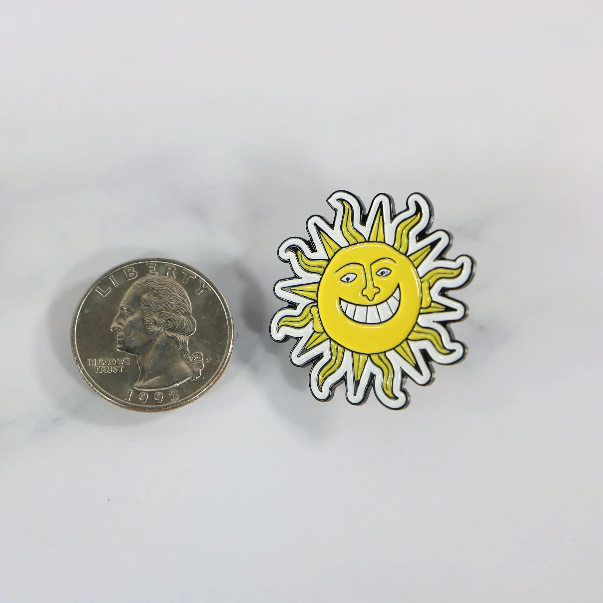 Philadelphia Hoagie Sun Fitted Cap Pin | Enamel Pin for Side Patch Fitted Hat