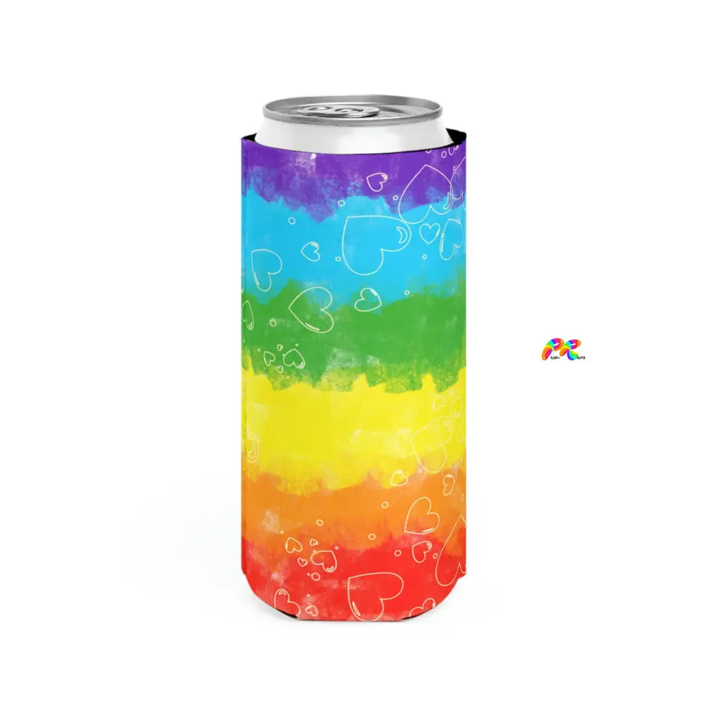 Pride Hearts Slim Can Cooler