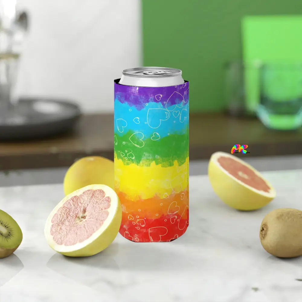 Pride Hearts Slim Can Cooler