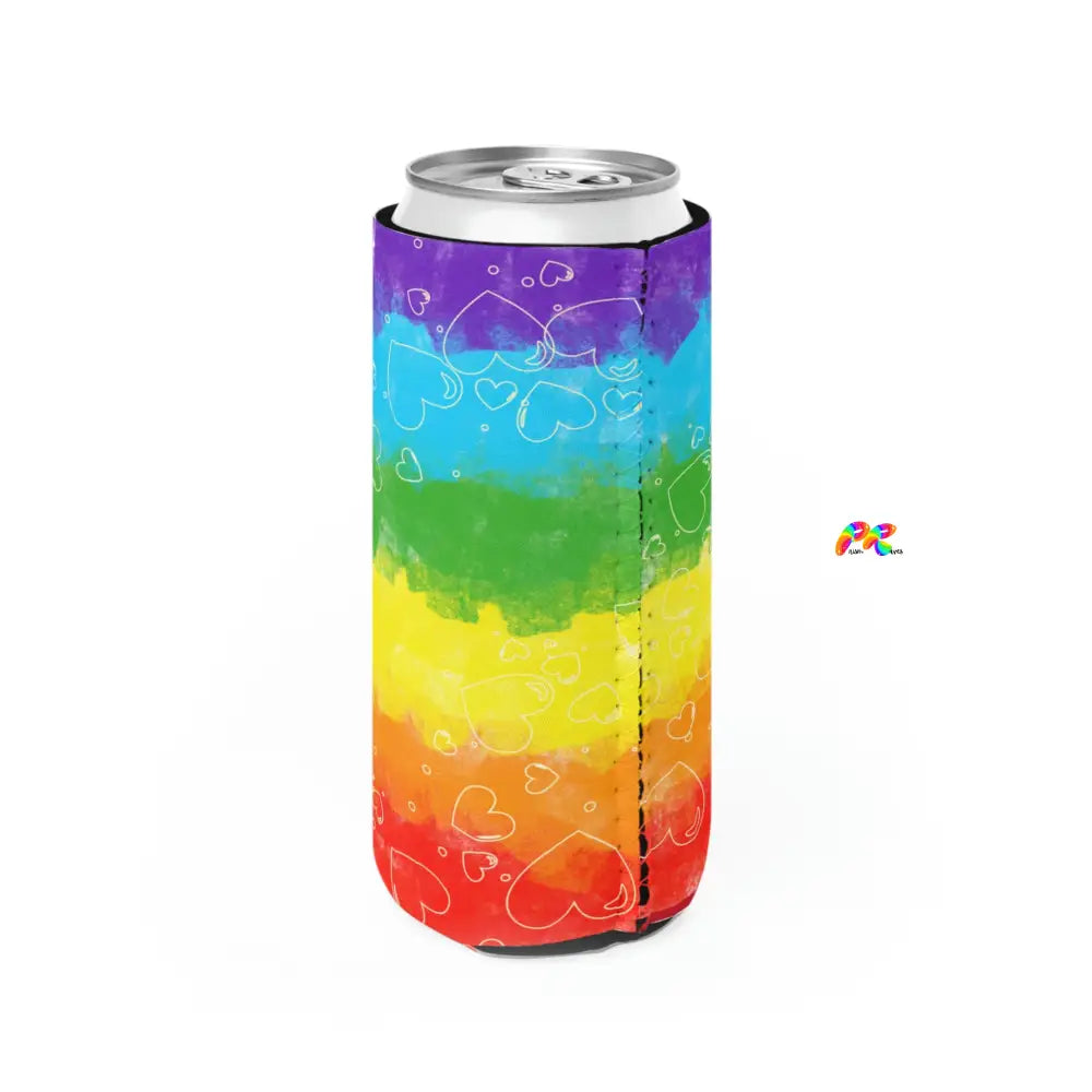 Pride Hearts Slim Can Cooler