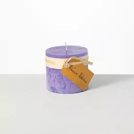 Purple Timber Pillar Candle