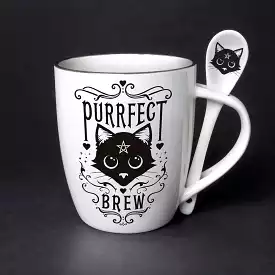 Purrfect Brew Cup and Spoon