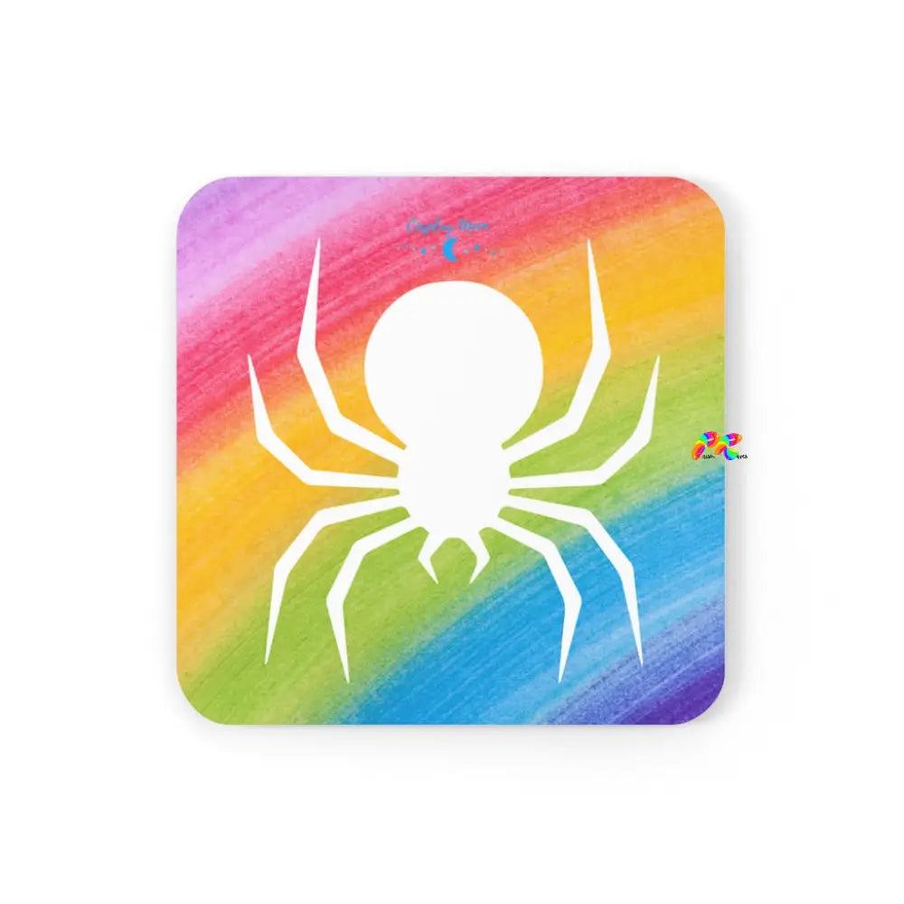 Rainbow Spider Cork Back Coaster