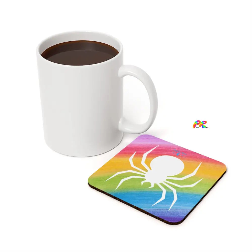 Rainbow Spider Cork Back Coaster