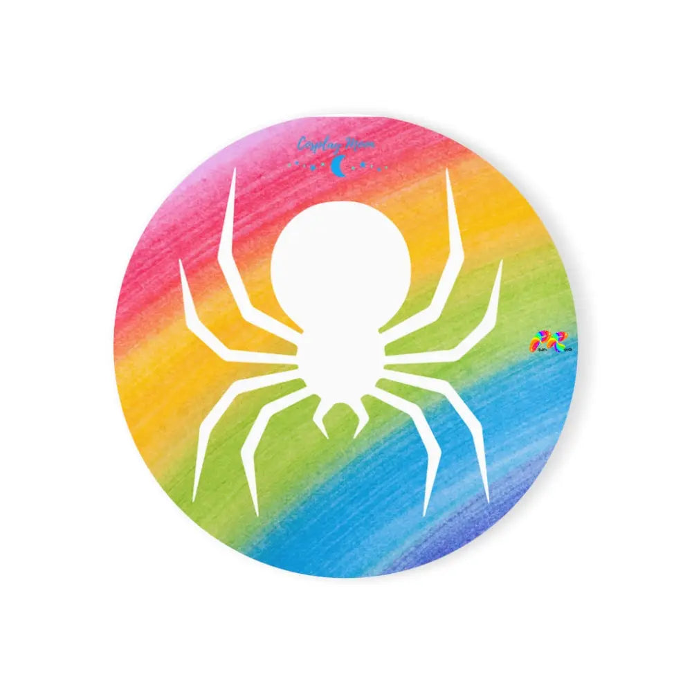 Rainbow Spider Cork Back Coaster