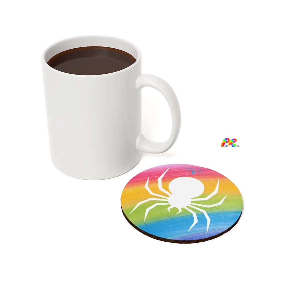 Rainbow Spider Cork Back Coaster