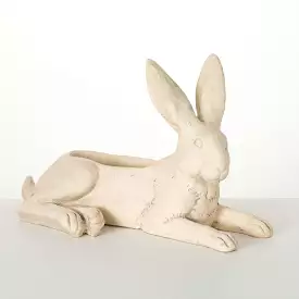 Reclining Cream Hare Planter