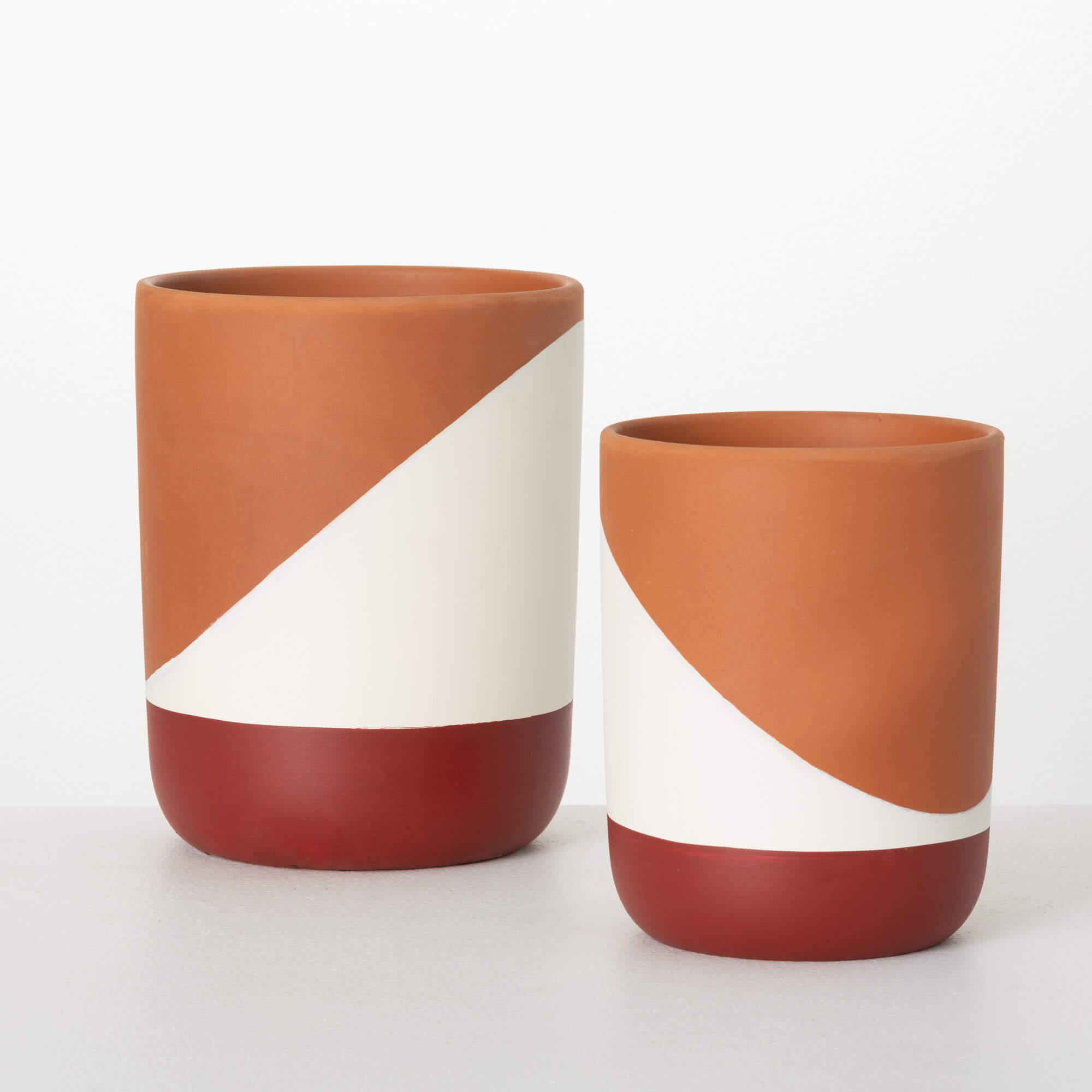 Retro Geometric Planter Set