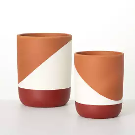 Retro Geometric Planter Set