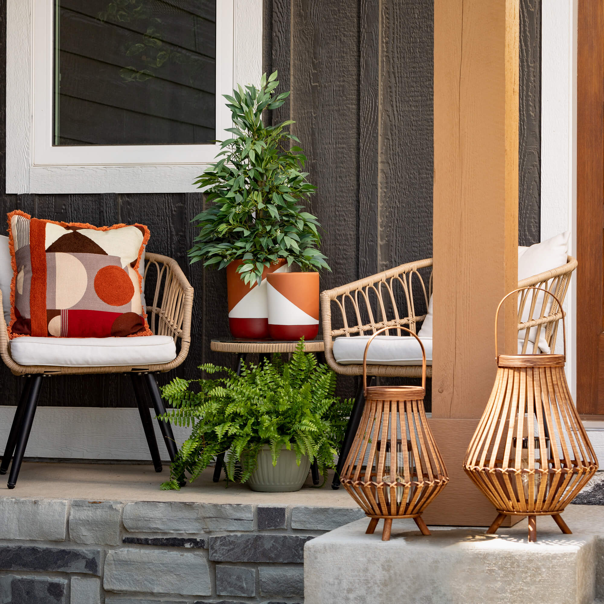 Retro Geometric Planter Set