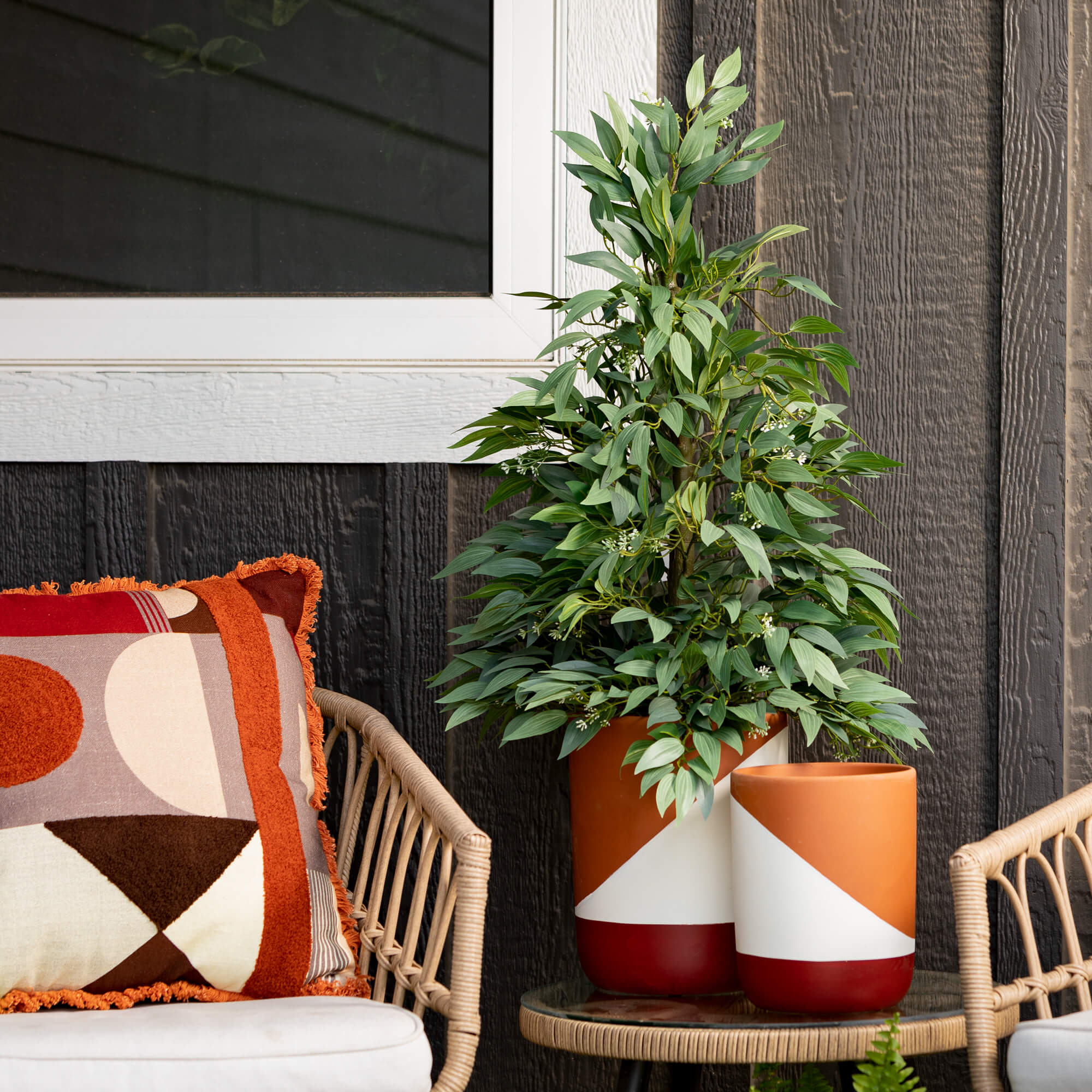 Retro Geometric Planter Set