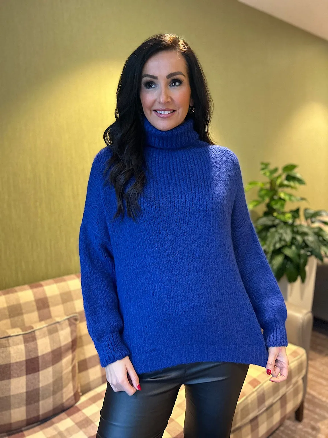 Royal Blue Premium Roll Neck Jumper India