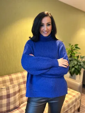 Royal Blue Premium Roll Neck Jumper India