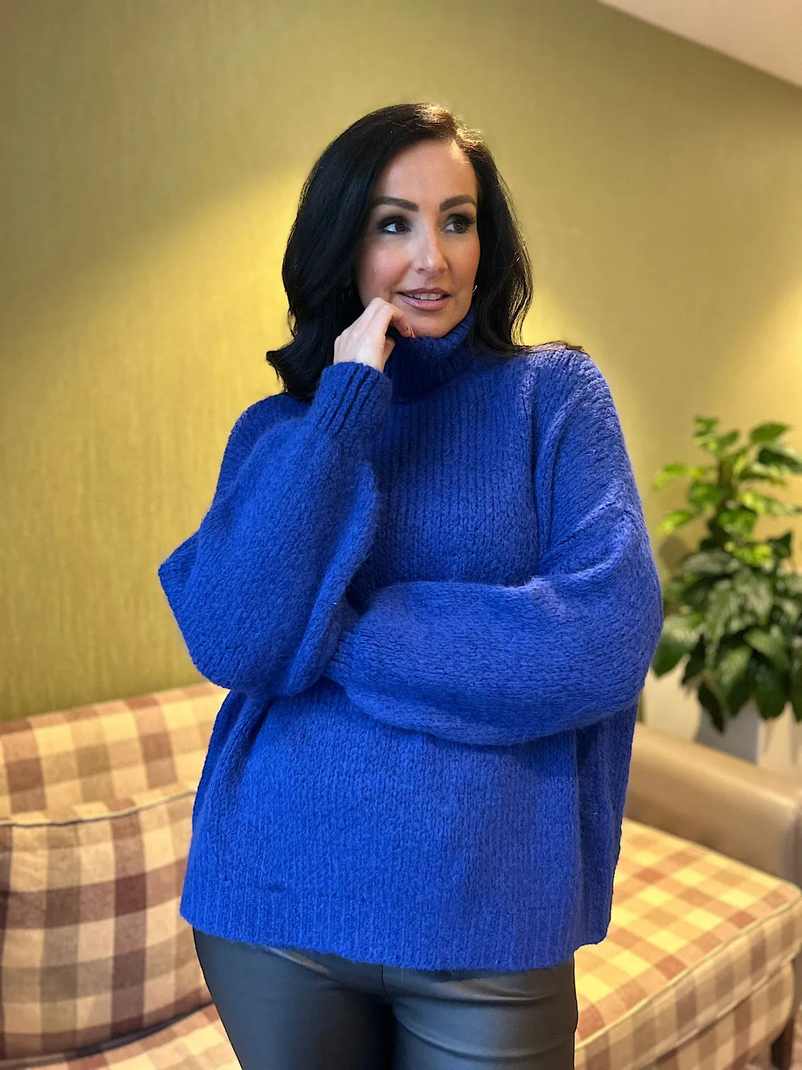 Royal Blue Premium Roll Neck Jumper India