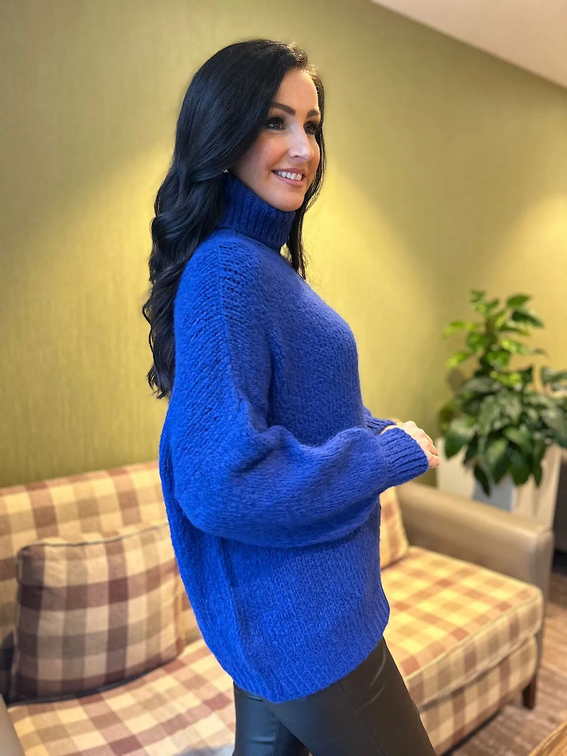 Royal Blue Premium Roll Neck Jumper India