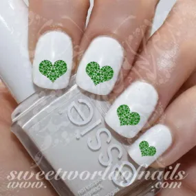 Saint Patrick's day Nail Art Shamrock Heart Nail Water Decals Water Slides