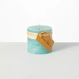 Sea Foam Timber Pillar Candle