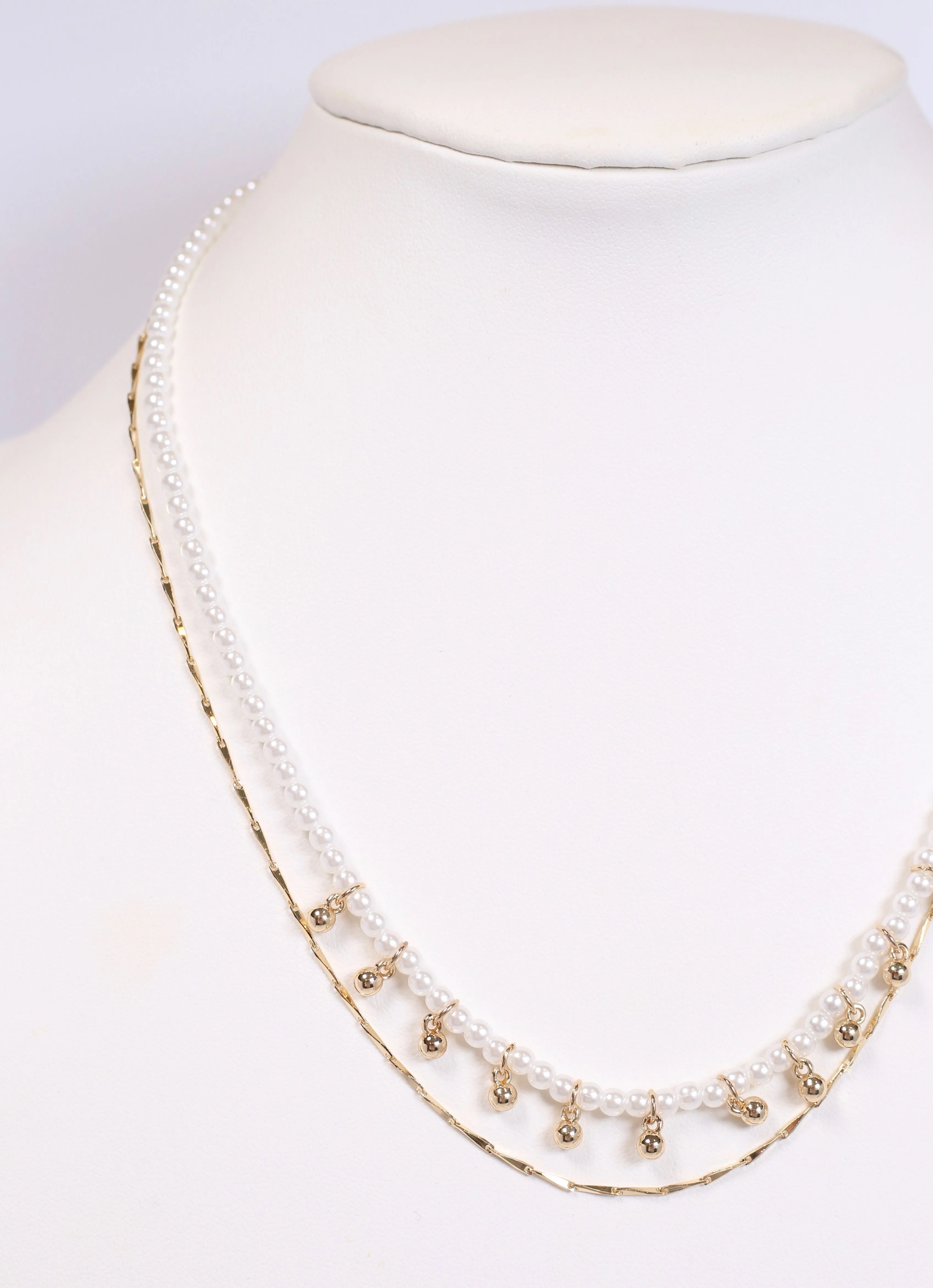 Setton Layered Pearl Necklace GOLD