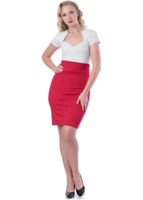 Steady Clothing Audrey 50's Pencil Skirt Red