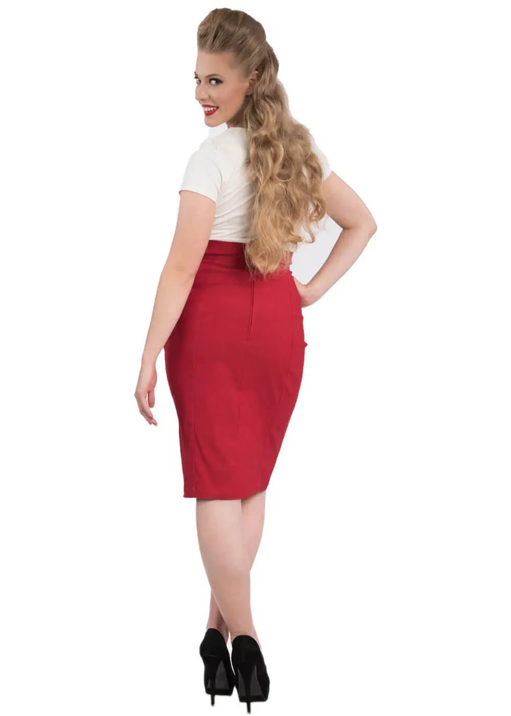 Steady Clothing Cora 50's Pencil Skirt Red