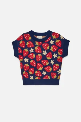 Strawberry Picnic Kids Knit Top