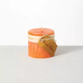 Tangerine Timber Pillar Candle