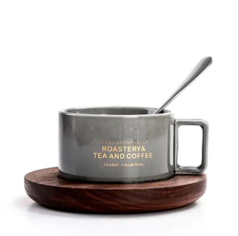 Tea Mug American Coffee Cup With Spoon Gift