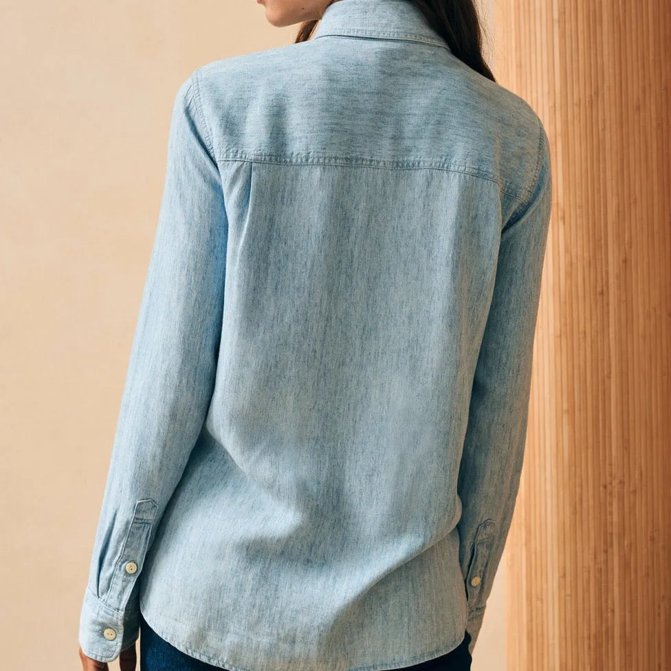 The Tried and True Chambray Shirt in Mid Wash