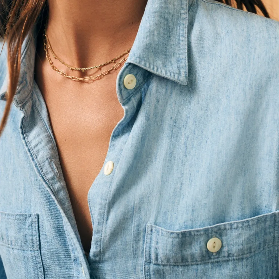 The Tried and True Chambray Shirt in Mid Wash