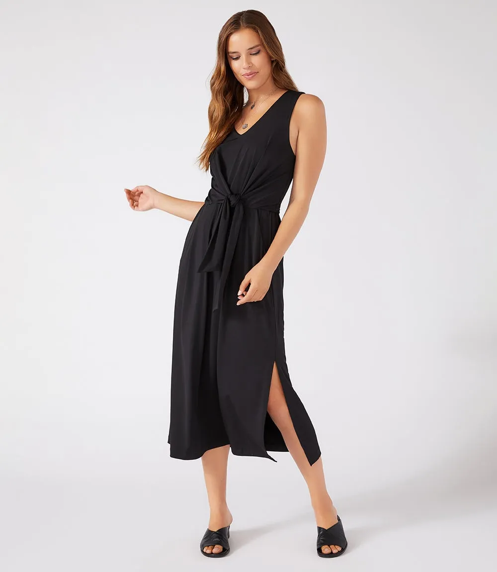 Tie-Front Midi Travel Dress