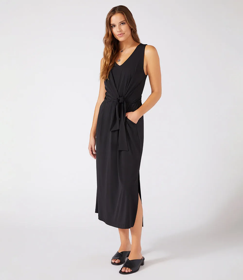 Tie-Front Midi Travel Dress