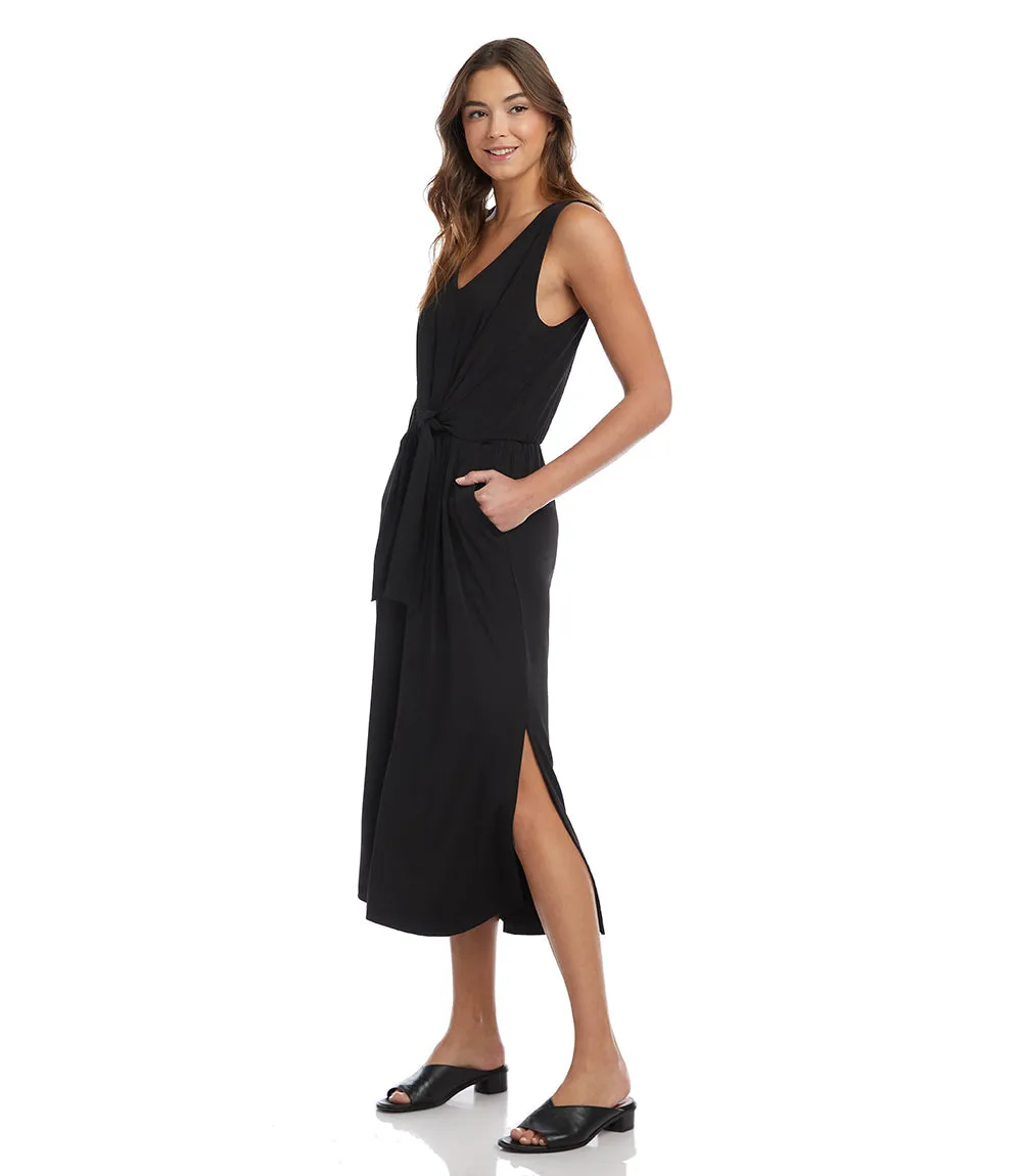 Tie-Front Midi Travel Dress