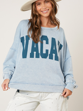 Vacay Printed Washed Top