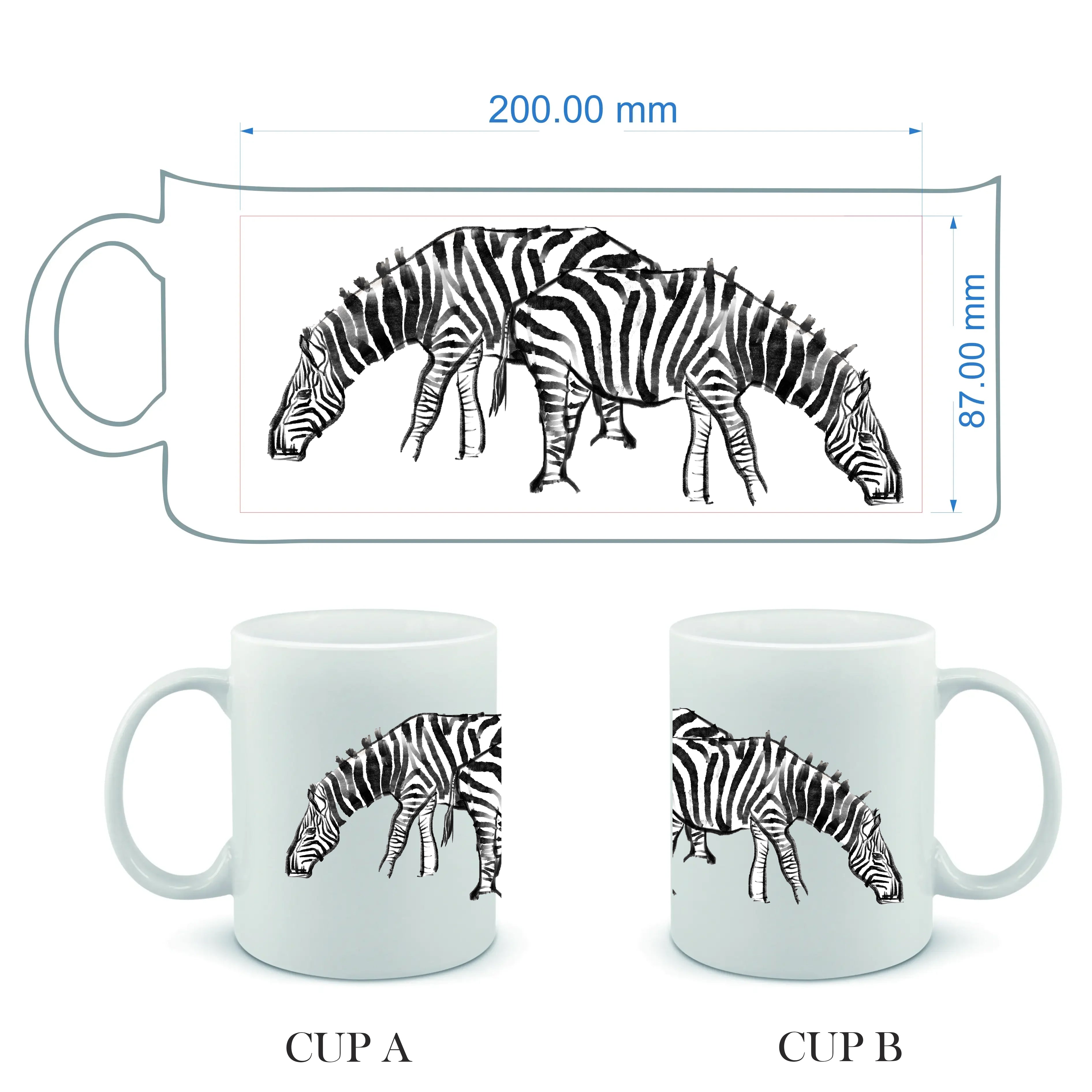 Valentine Gifts Ashore Zebra Matching Coffe Cups