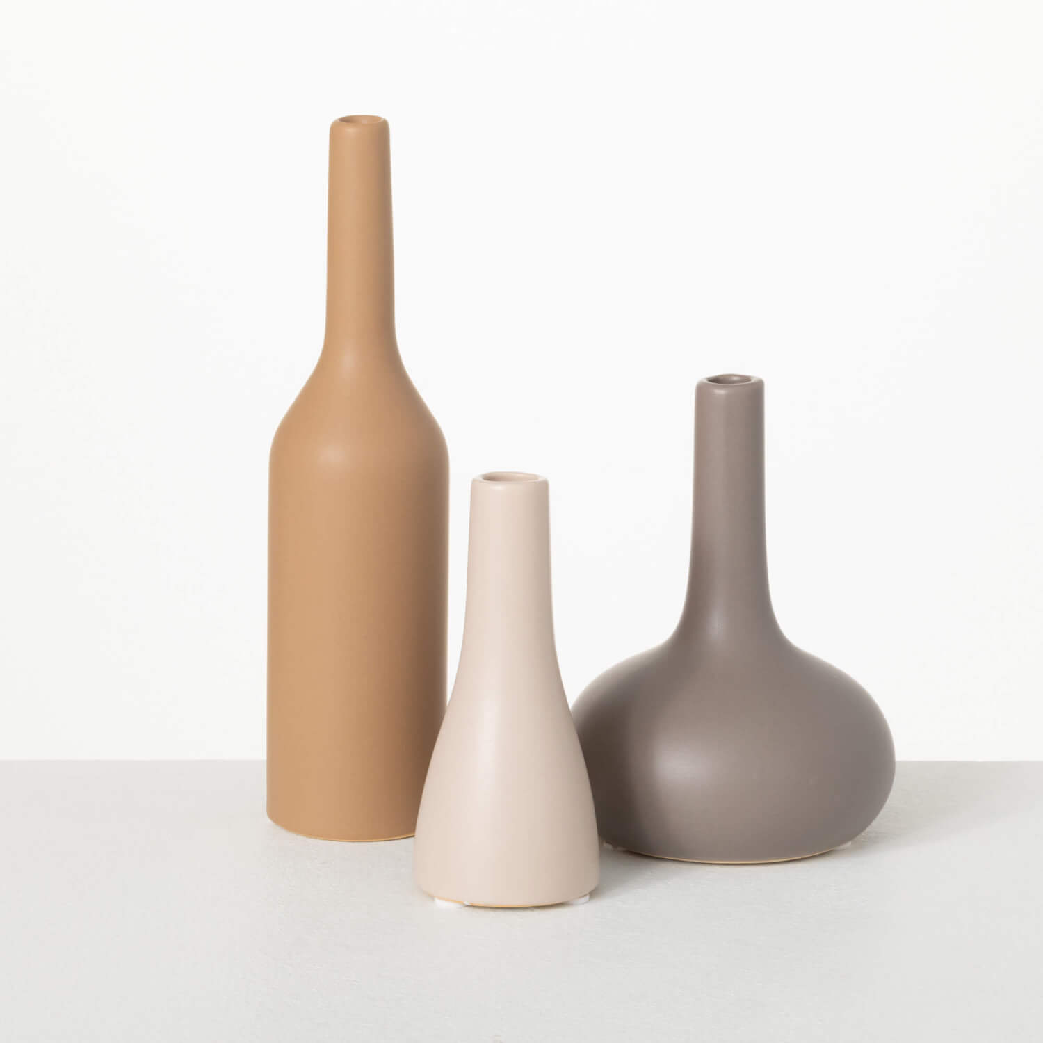 Warm Matte Bud Vase Set Of 3