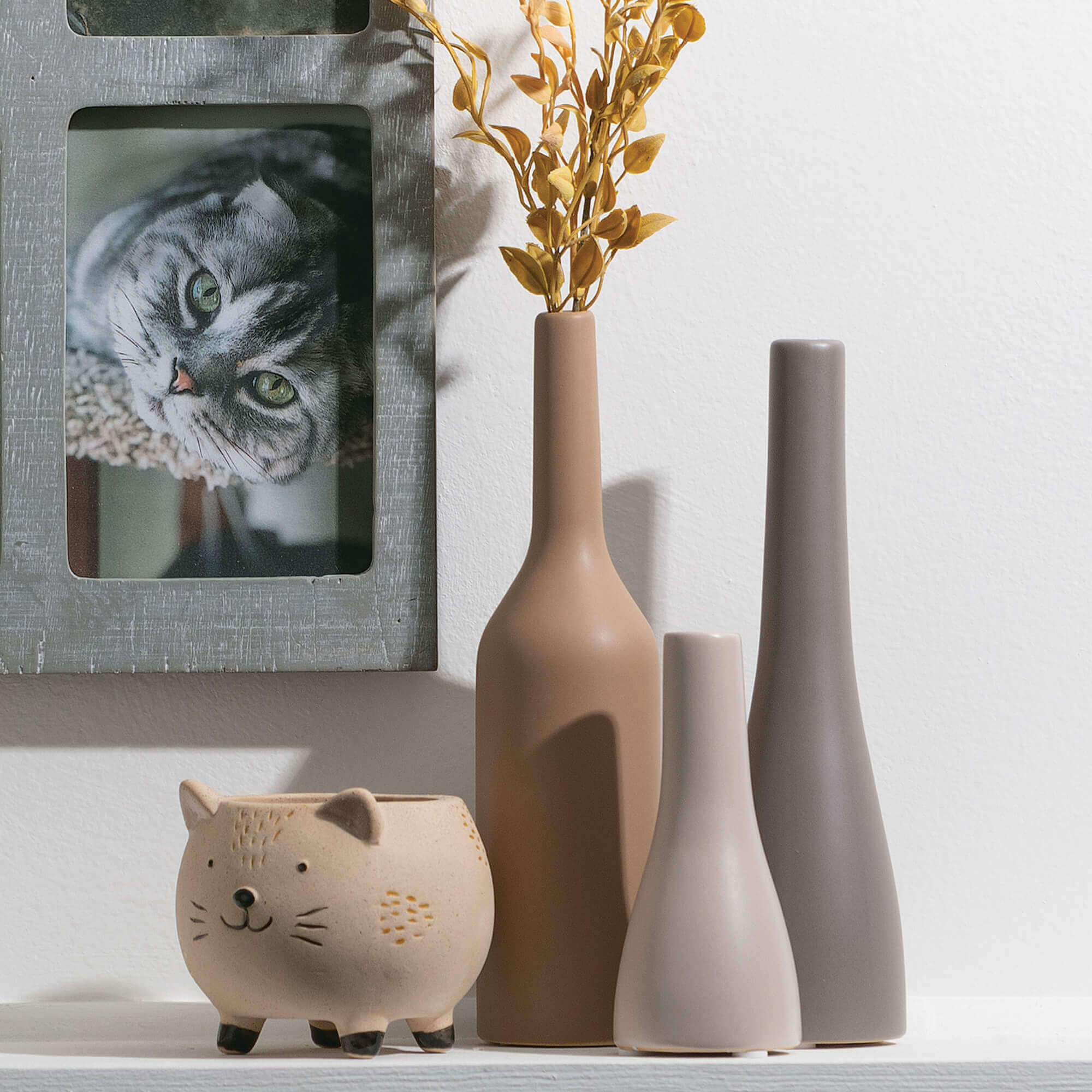 Warm Matte Bud Vase Set Of 3