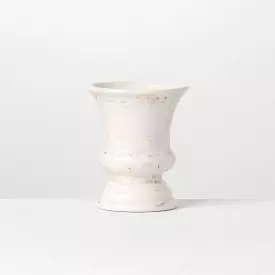 White Glazed Urn Planter