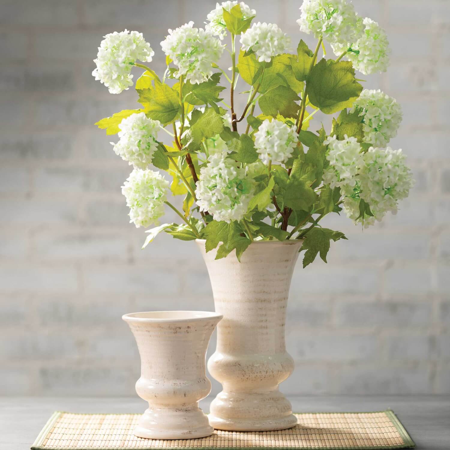 White Glazed Urn Planter