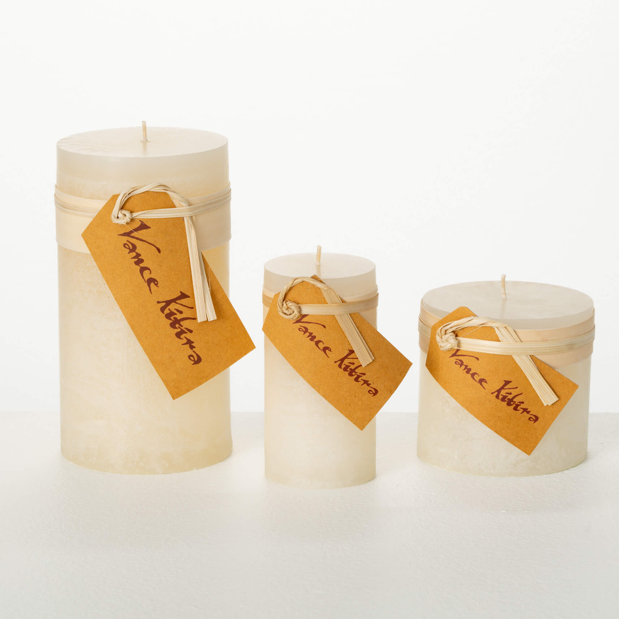 White Timber Pillar Candle