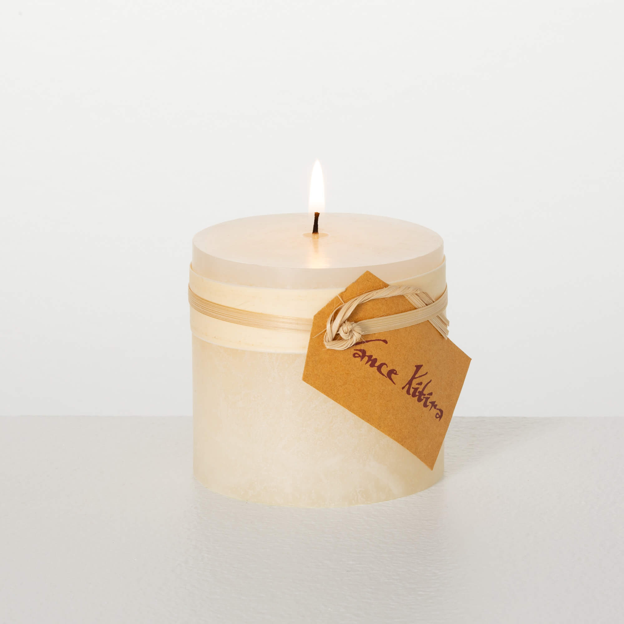 White Timber Pillar Candle