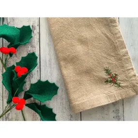 Winter Bough Natural Cotton Cloth Napkins (set of 4)